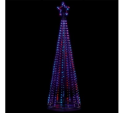 2.1m Flexbrights Pyramid Tree 580 LEDs - Rainbow 2.1m Flexbrights Pyramid Tree 580 LEDs - Rainbow
